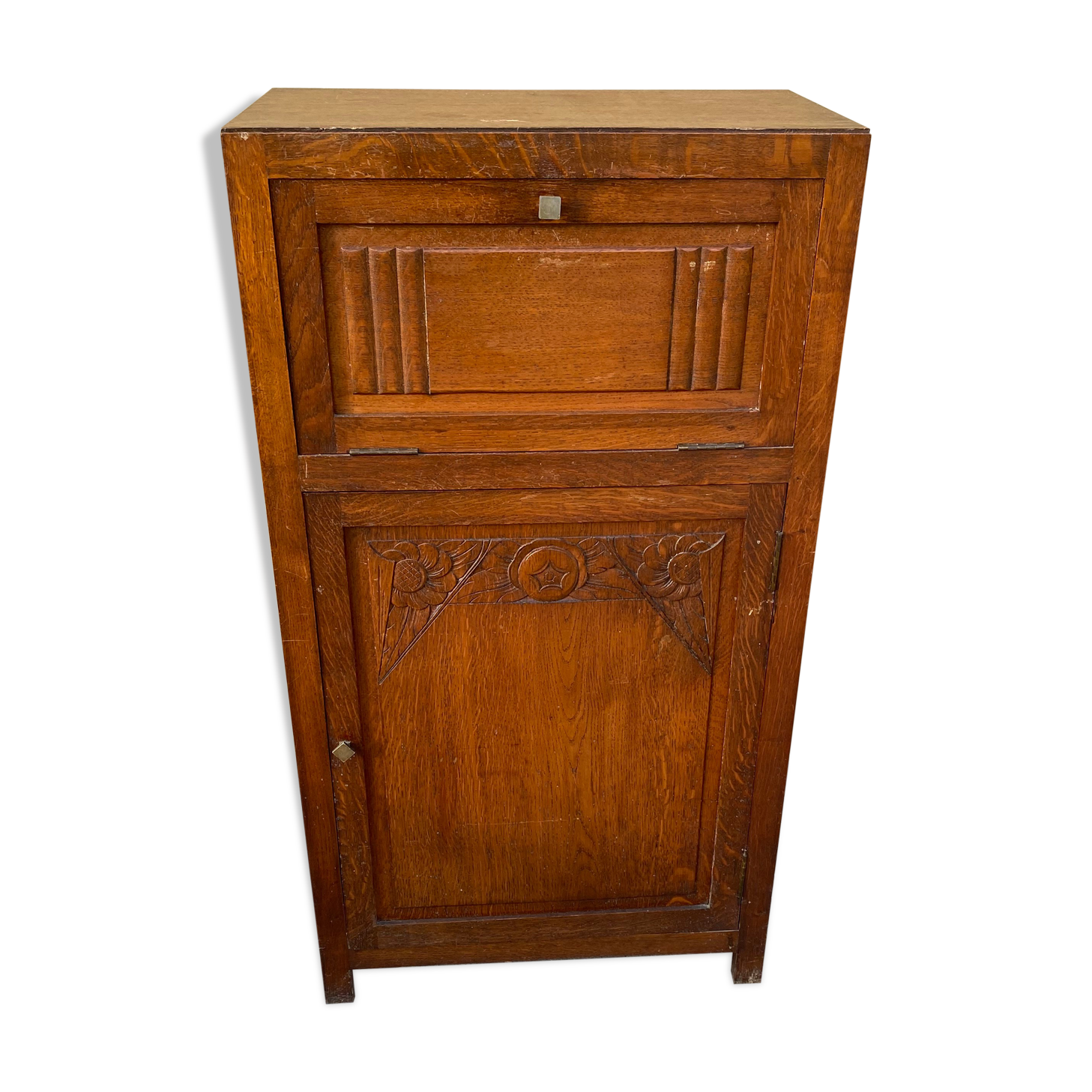 Secrétaire bois type parisien décor floral