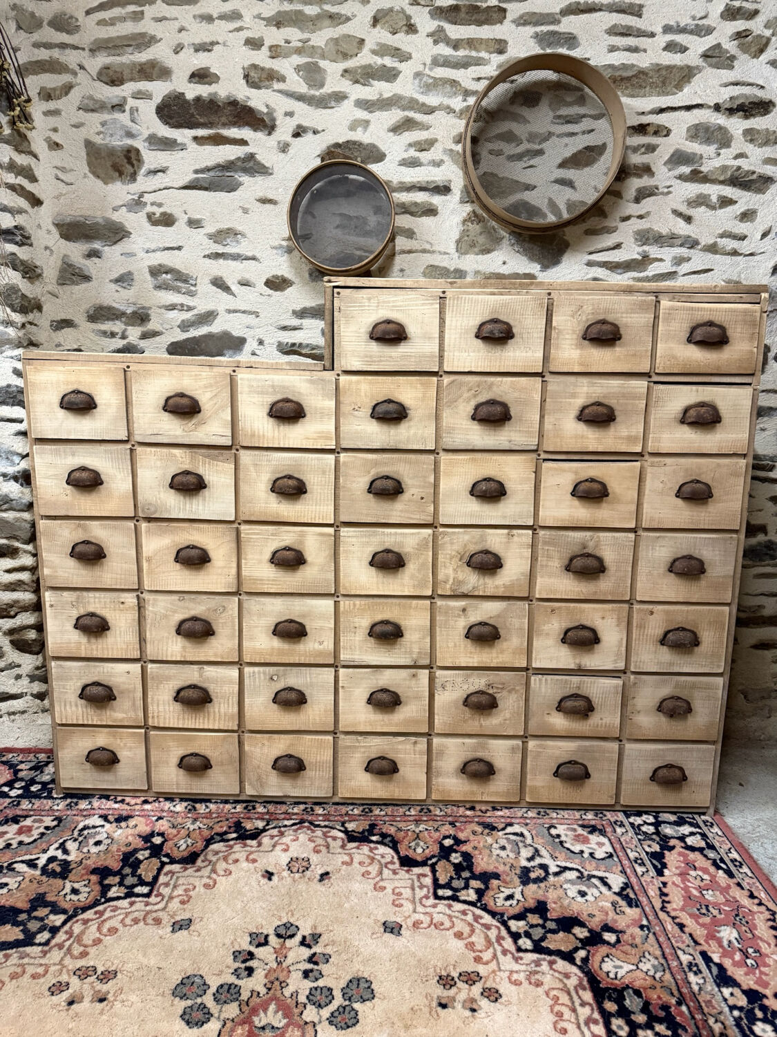 Magnificent wooden workshop cabinet.