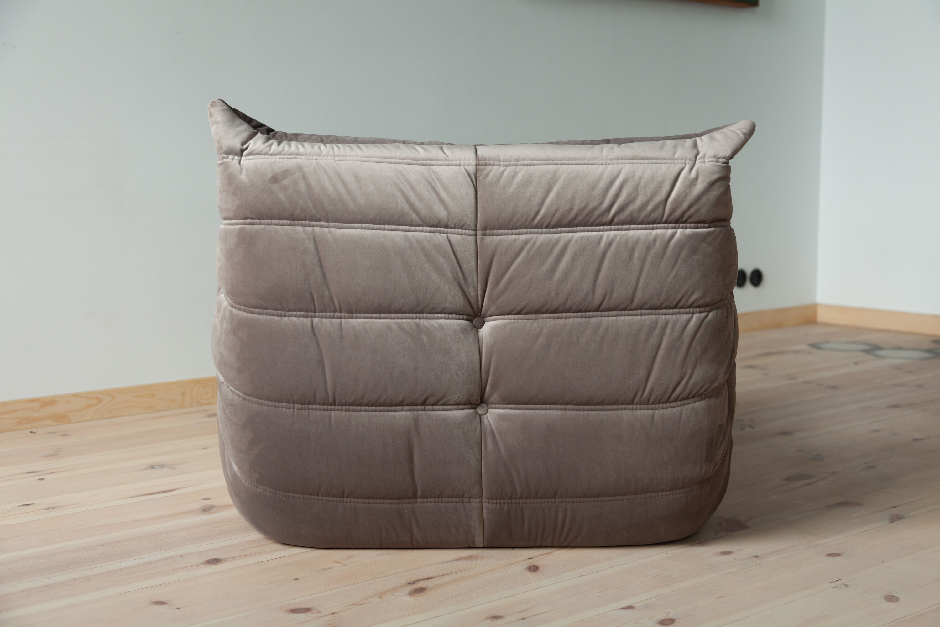 3-seater sofa, armchair and ottoman Togo velvet sofa designed by Michel Ducaroy 1973