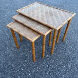 trundle table in wicker and bamboo