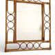 Miroir en bambou et rotin organique moderne du milieu du siècle, style Franco Albini, années 1960.