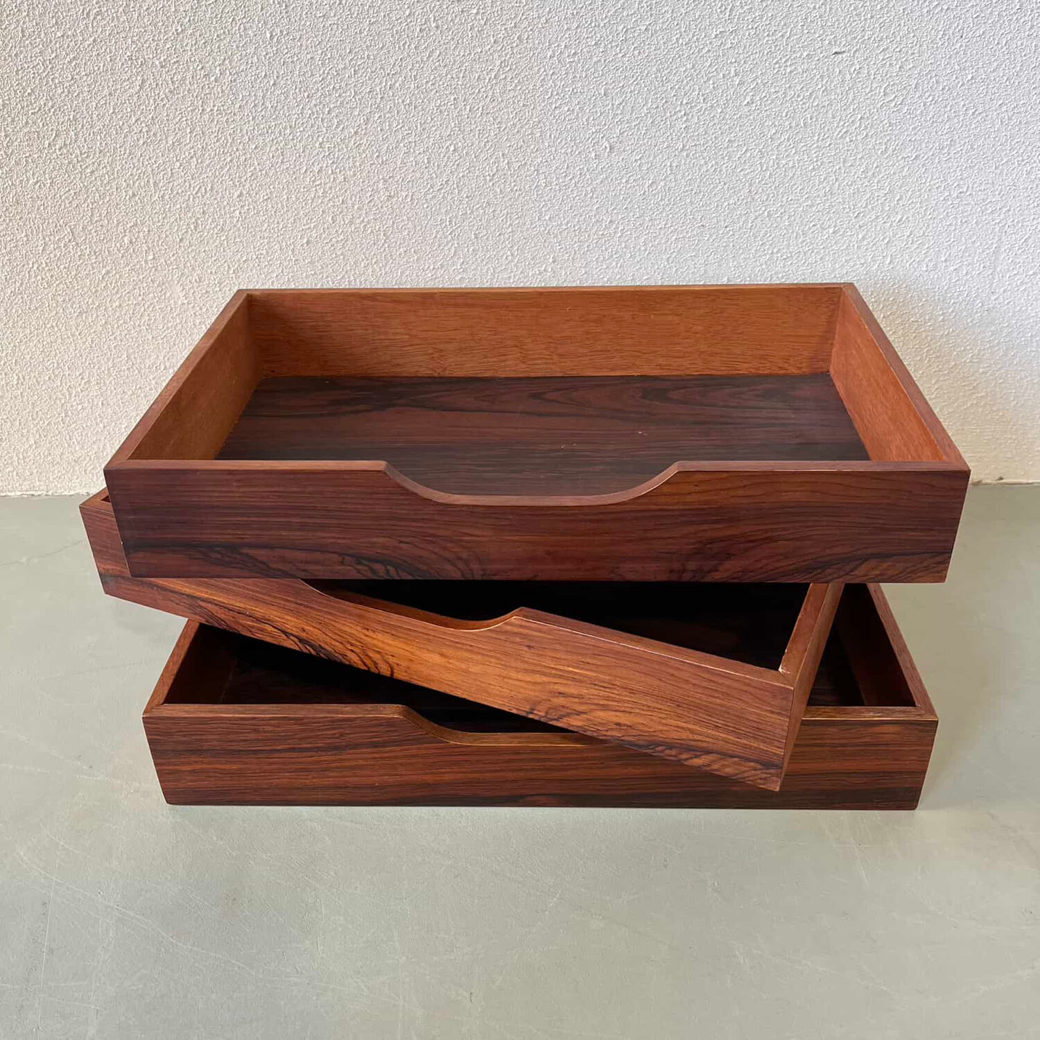 Vintage storage boxes rosewood