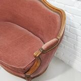 Pink velvet bench