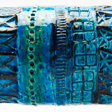 Le Chat by Aldo Londi for Bitossi in blue ceramic, circa 1950