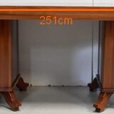 Rectangular table in solid mahogany and plated 1930/1940