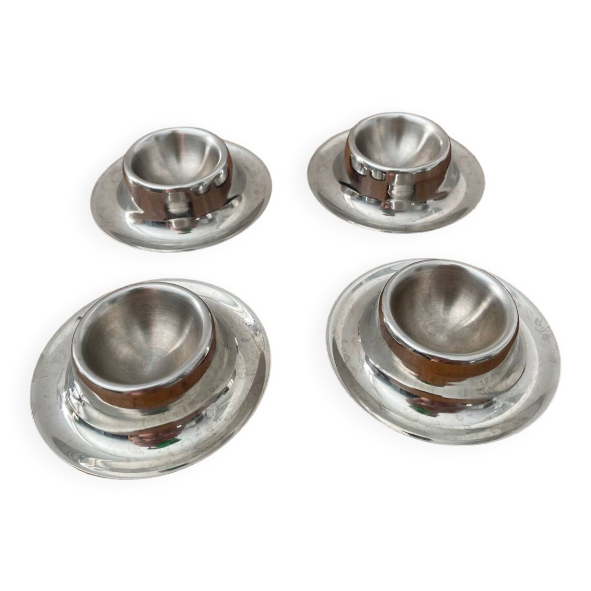 Lot 4 coquetiers inox