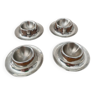 Set of 4 stainless steel egg cups
