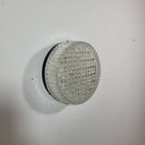 Vintage wall lamp in glass and black lacquered metal 1950s