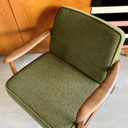 Original vintage polish chair GFM-87 designed by Juliusz Kędziorek in curled fabric