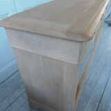 crafted dresser in raw solid wood.
