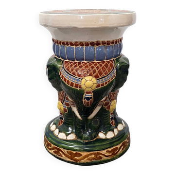 Vintage Chinese ceramic elephant plant stand – 1970s