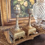 Pair of bronze candlesticks