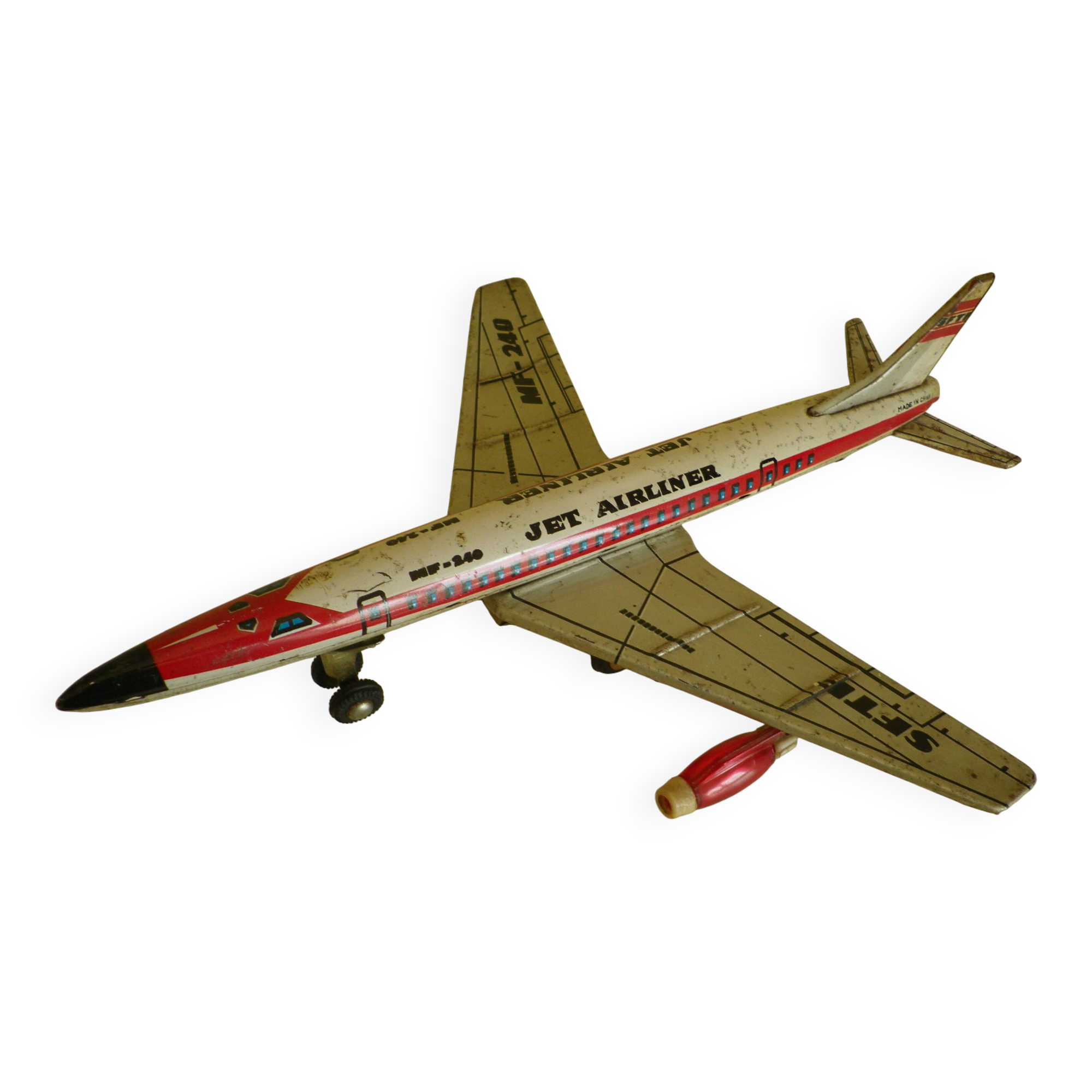 Airliner made of lithographed sheet metal, patina look - 1965 -