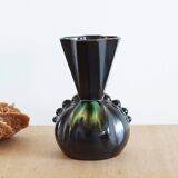 Art Nouveau vase in flamed stoneware ceramic