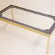 Vintage coffee table gold aluminium & star glass 1960s