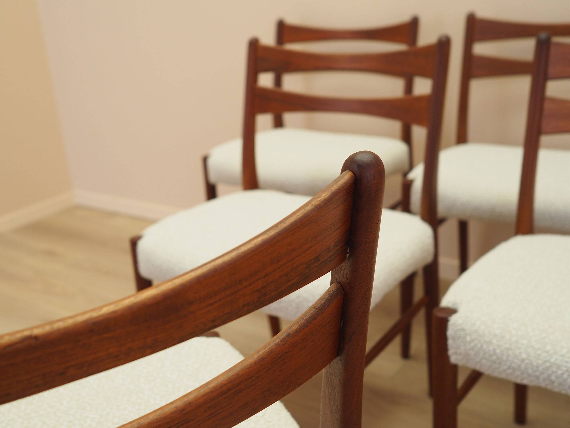 Set of six teak chairs, Danish design, 1960s, made in Denmark