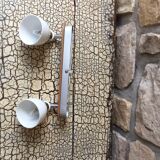 Vintage double metal and porcelain sconce