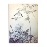 Antigua antiguo painting of Japanese inspiration. Dibujo antiguo.