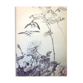 Antigua antiguo painting of Japanese inspiration. Dibujo antiguo.