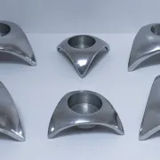 six bougeoirs tripodes aluminium design 90
