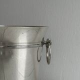 Antique champagne bucket in shiny silver metal