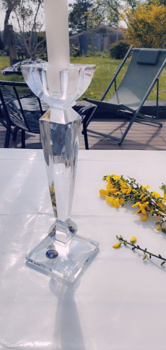 Candle holder solid crystal chandelier plain of boheme empery