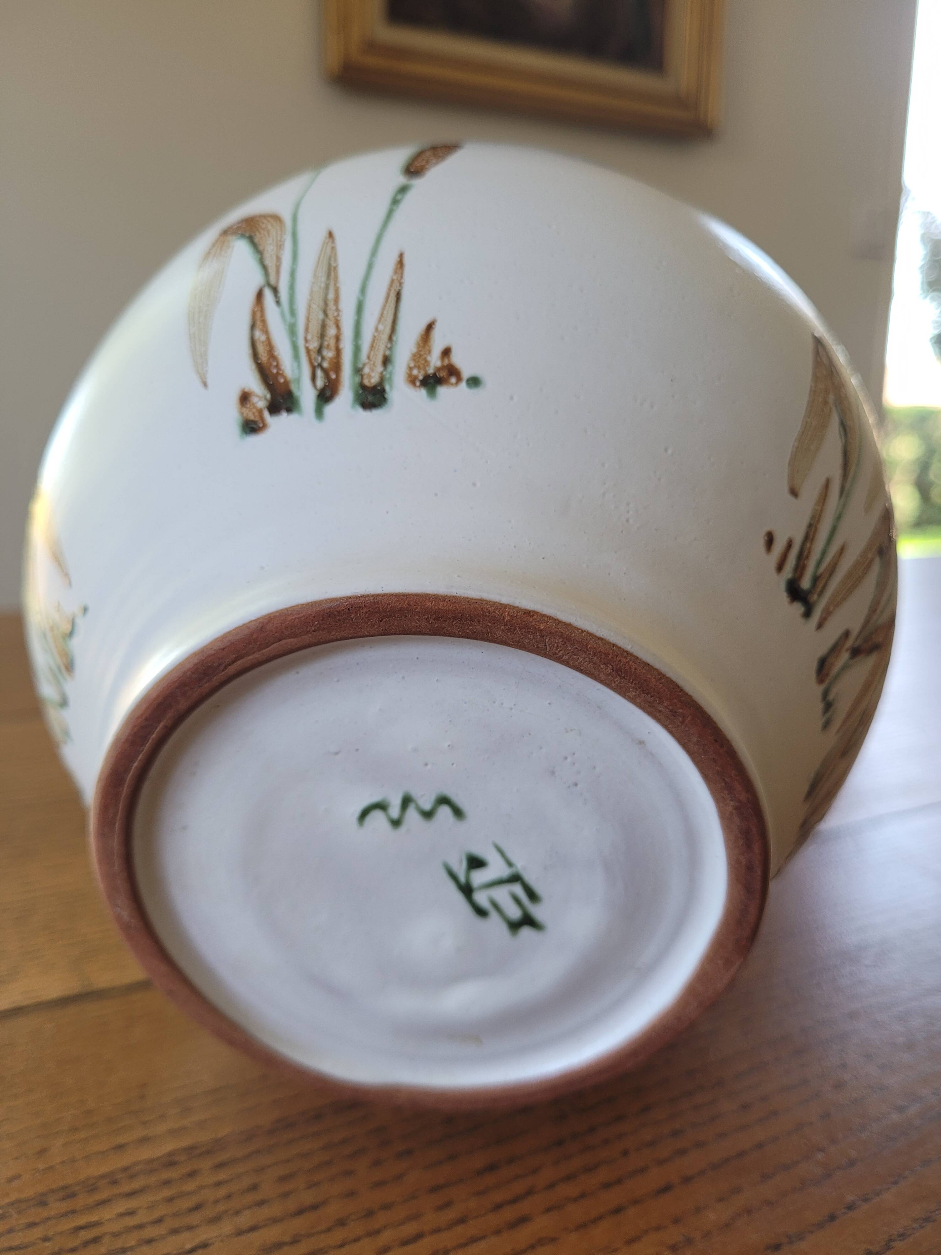 XL ceramic pitcher signed