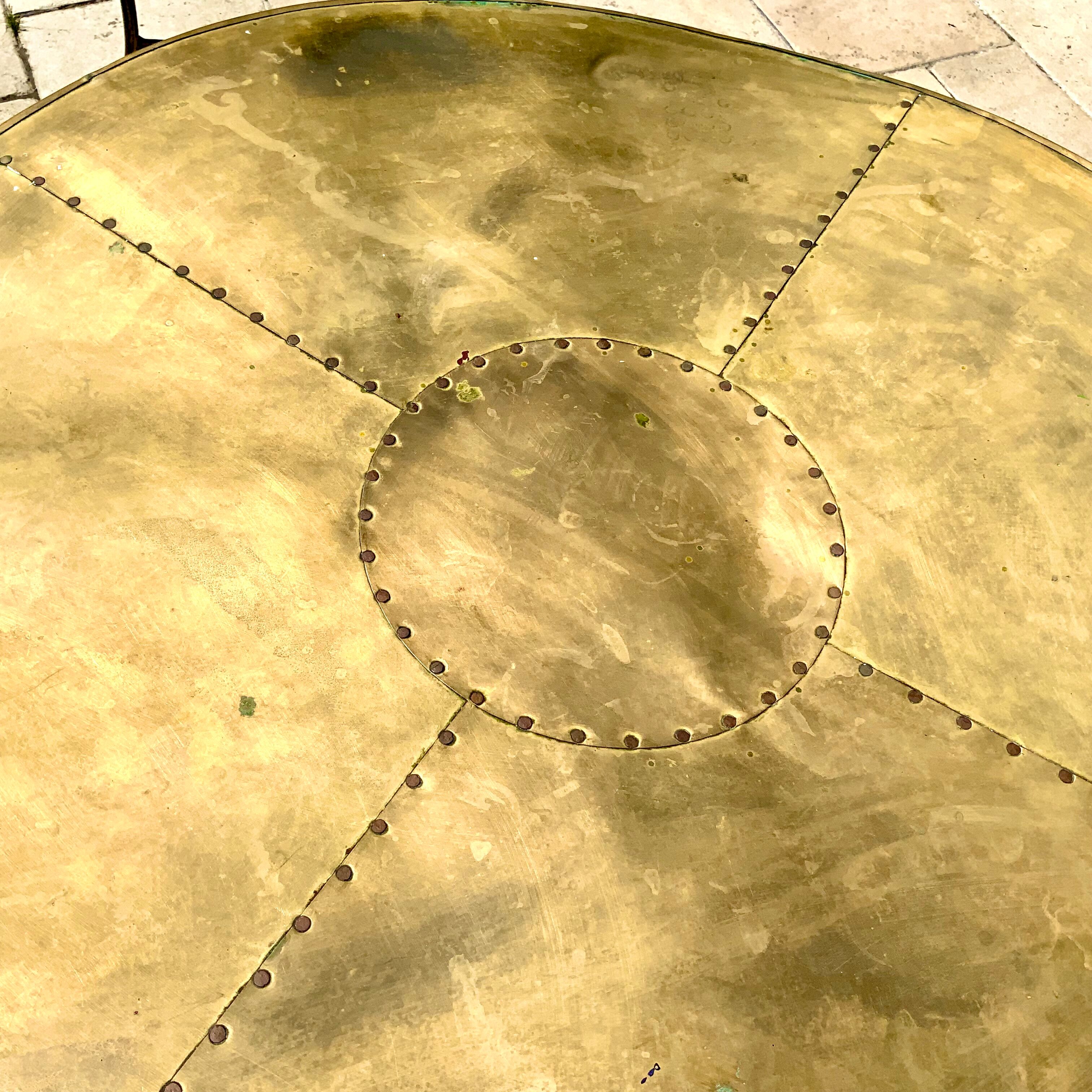 3 bistro tables brass