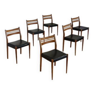 6 chaises scandinaves en similicuir