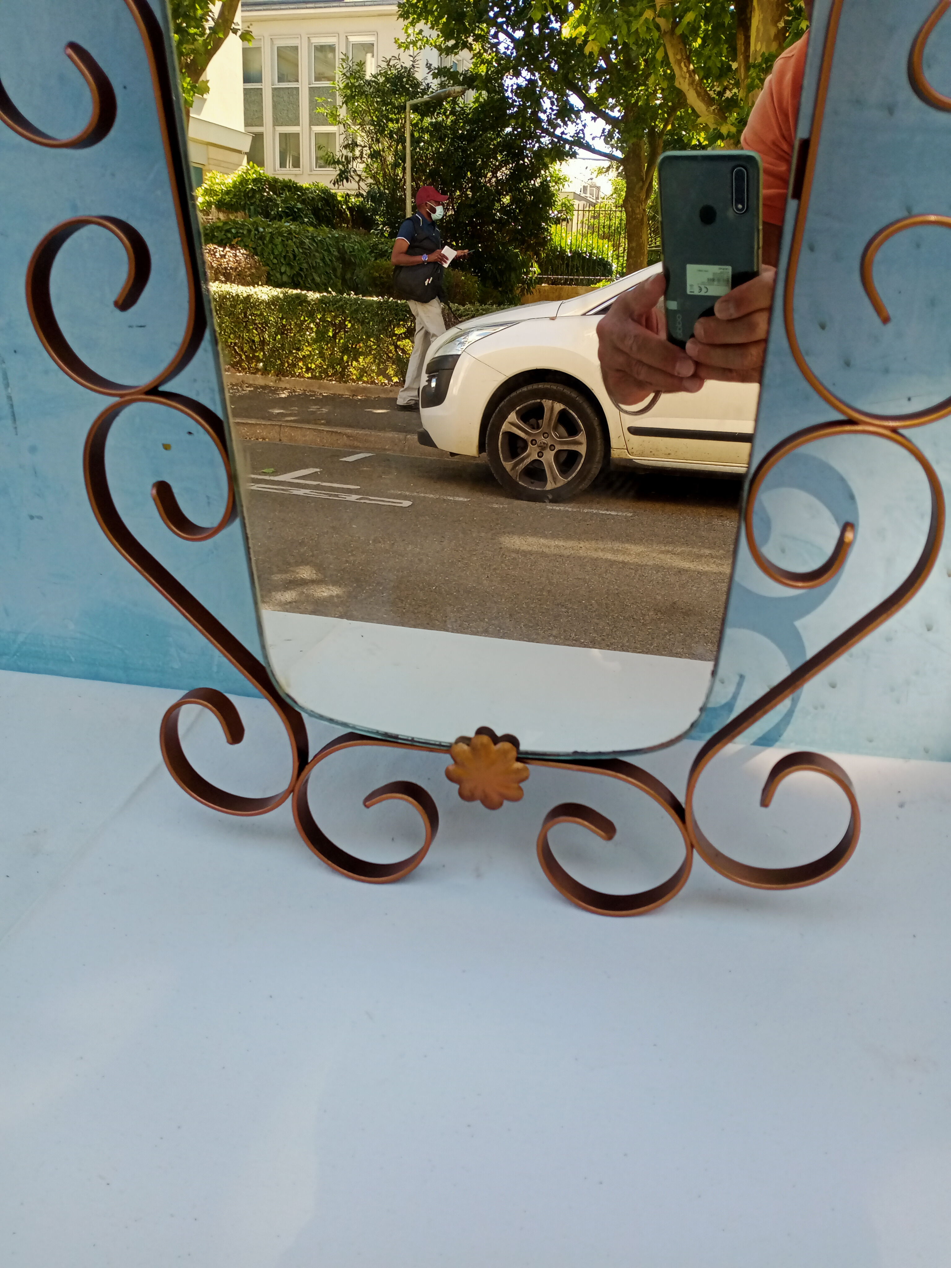 Wrought iron mirror 1960 117x46cm