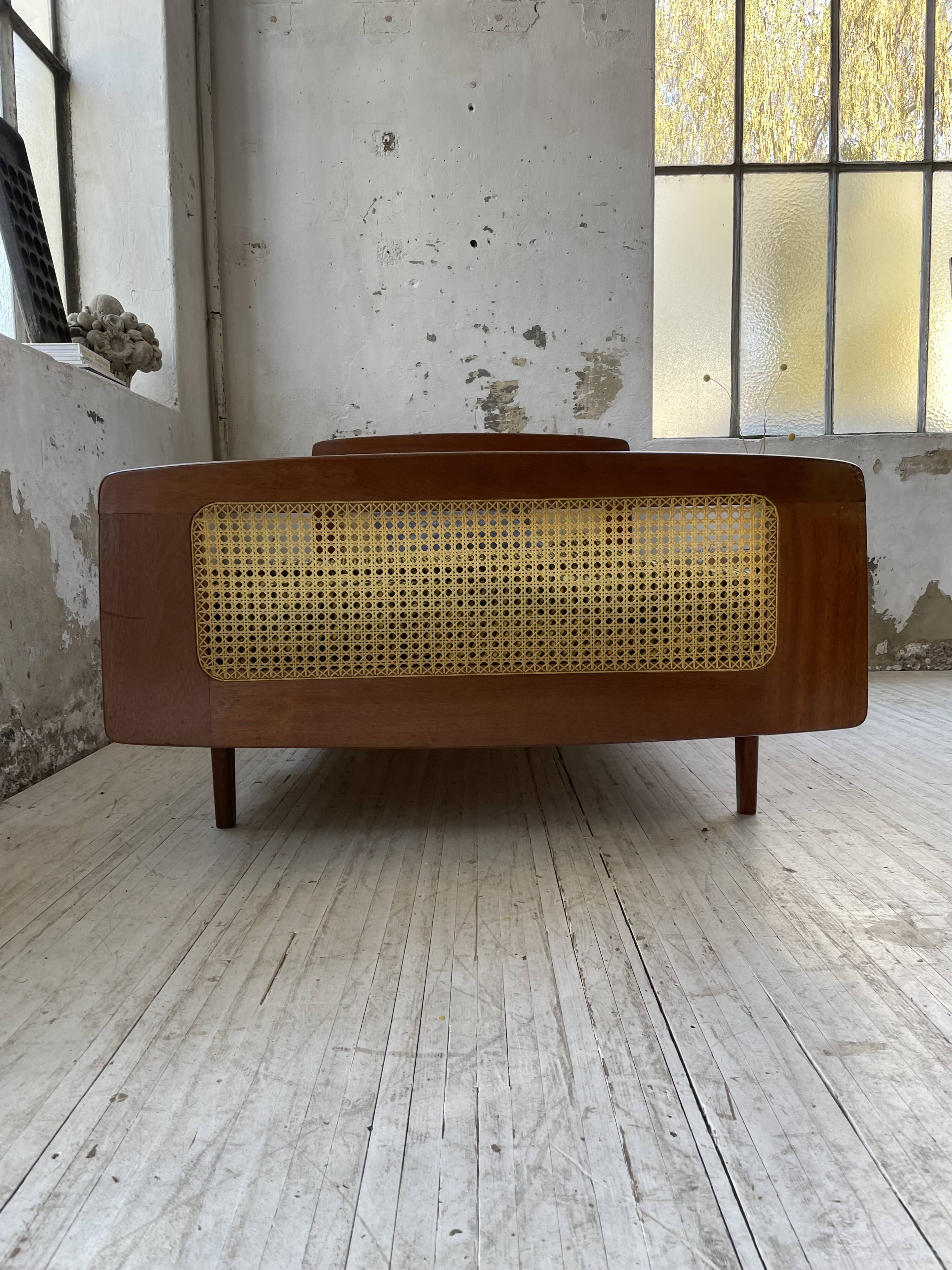 Lit Roset SNA teck et cannage 1 place