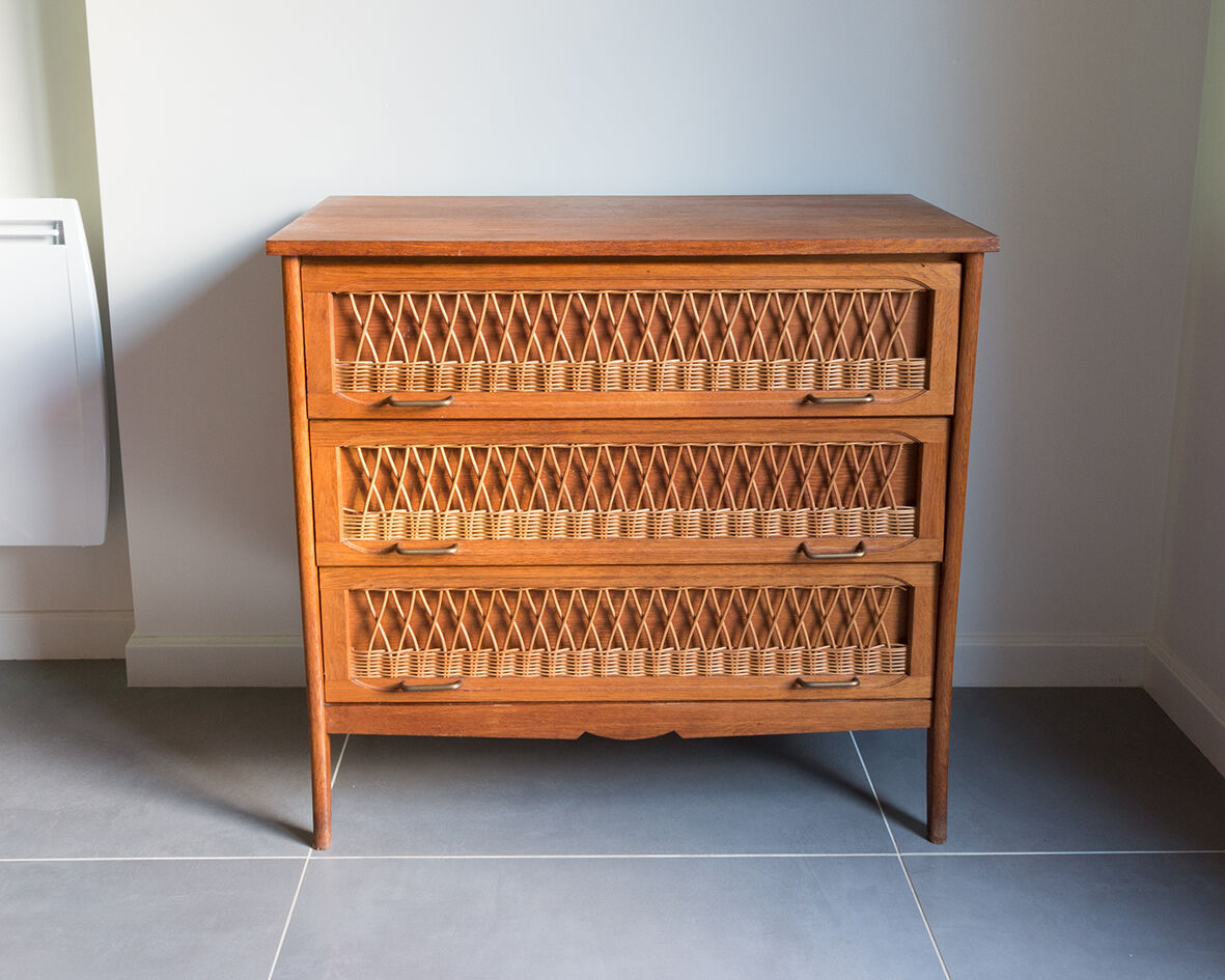 Rattan chest of drawers
