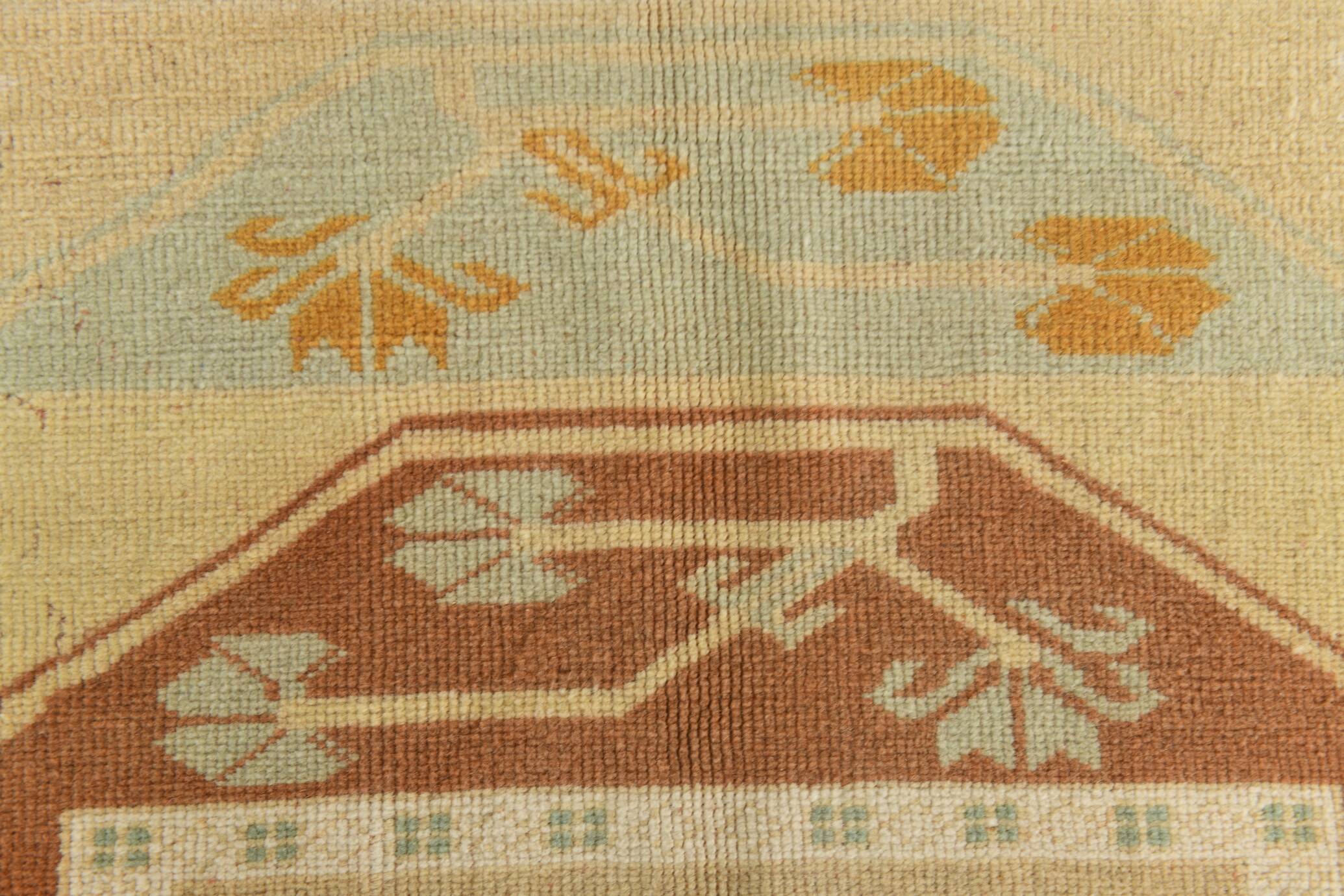 6x9 Terracotta & Cream Vintage Persian Rug, 199x290Cm