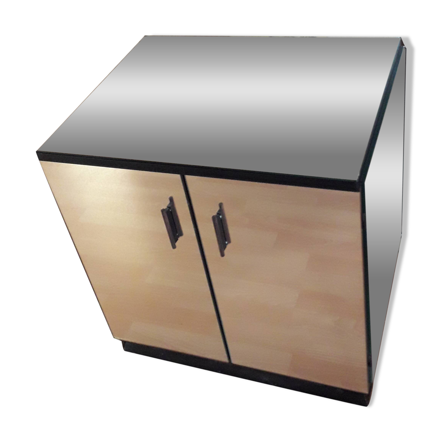 Petit meuble en verre miroir, France vers 1950