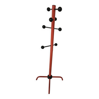 Black and red floor coat rack Italy 1980s Italian design style space age modernist