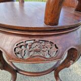 Pair of antique Chinese carved mahogany armchairs, circa 1960s
