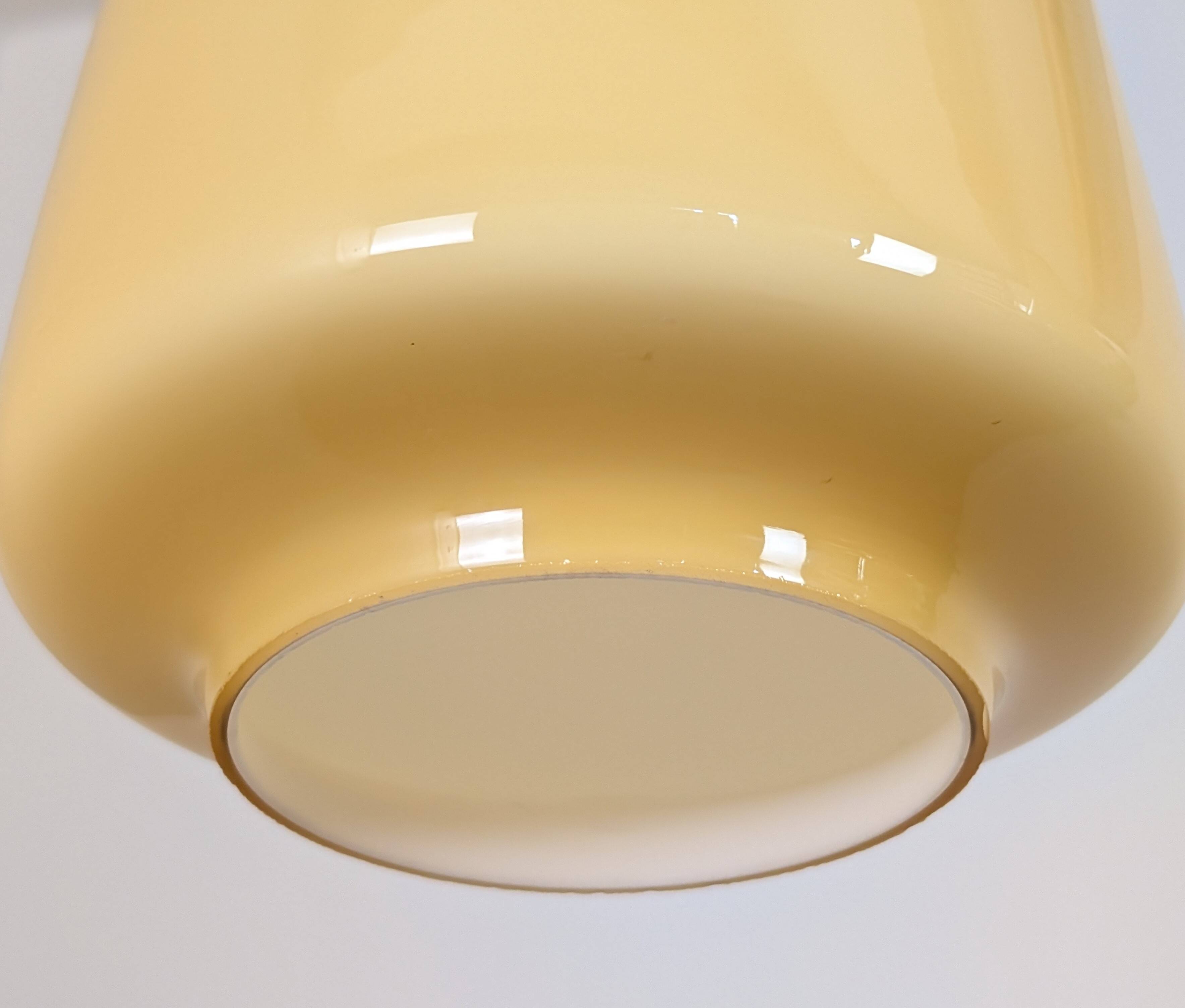 Pair of opaline pendant lights