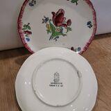 2 old flat plates in GIEN earthenware model "Lorraine"