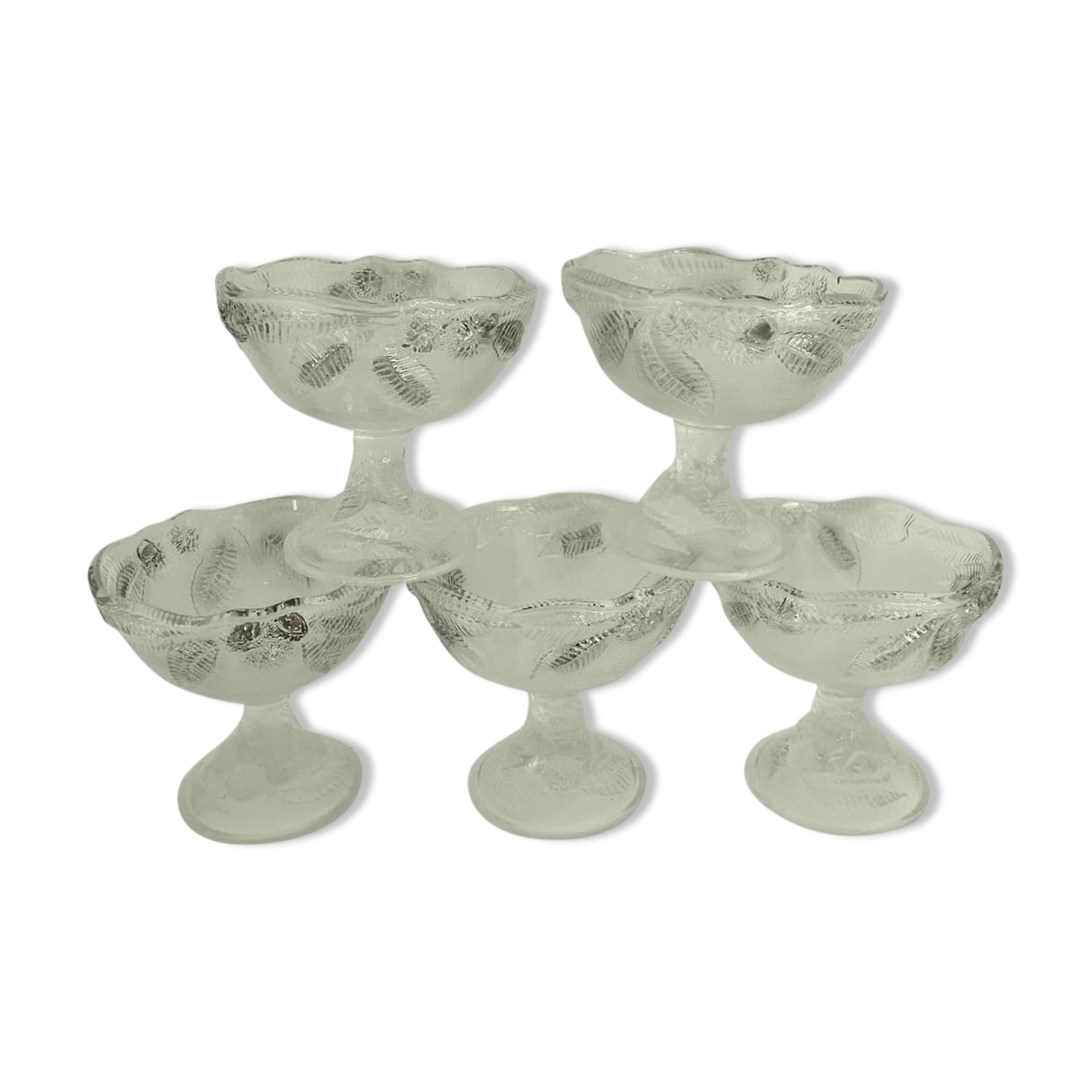 Lot of 5 vintage ice cream cups