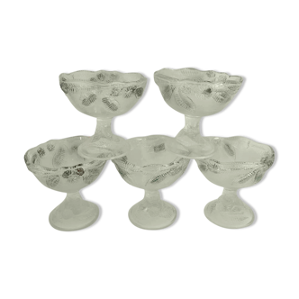 Lot of 5 vintage ice cream cups