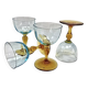 4 old two-tone George Sand wine glasses