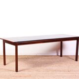 Table basse en palissandre avec plateau en cuir Danemark