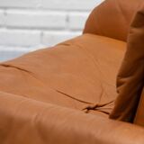 Italian Cognac Leather Bonacina Armchair 1970s