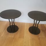 Pair of round coffee tables from the 80s