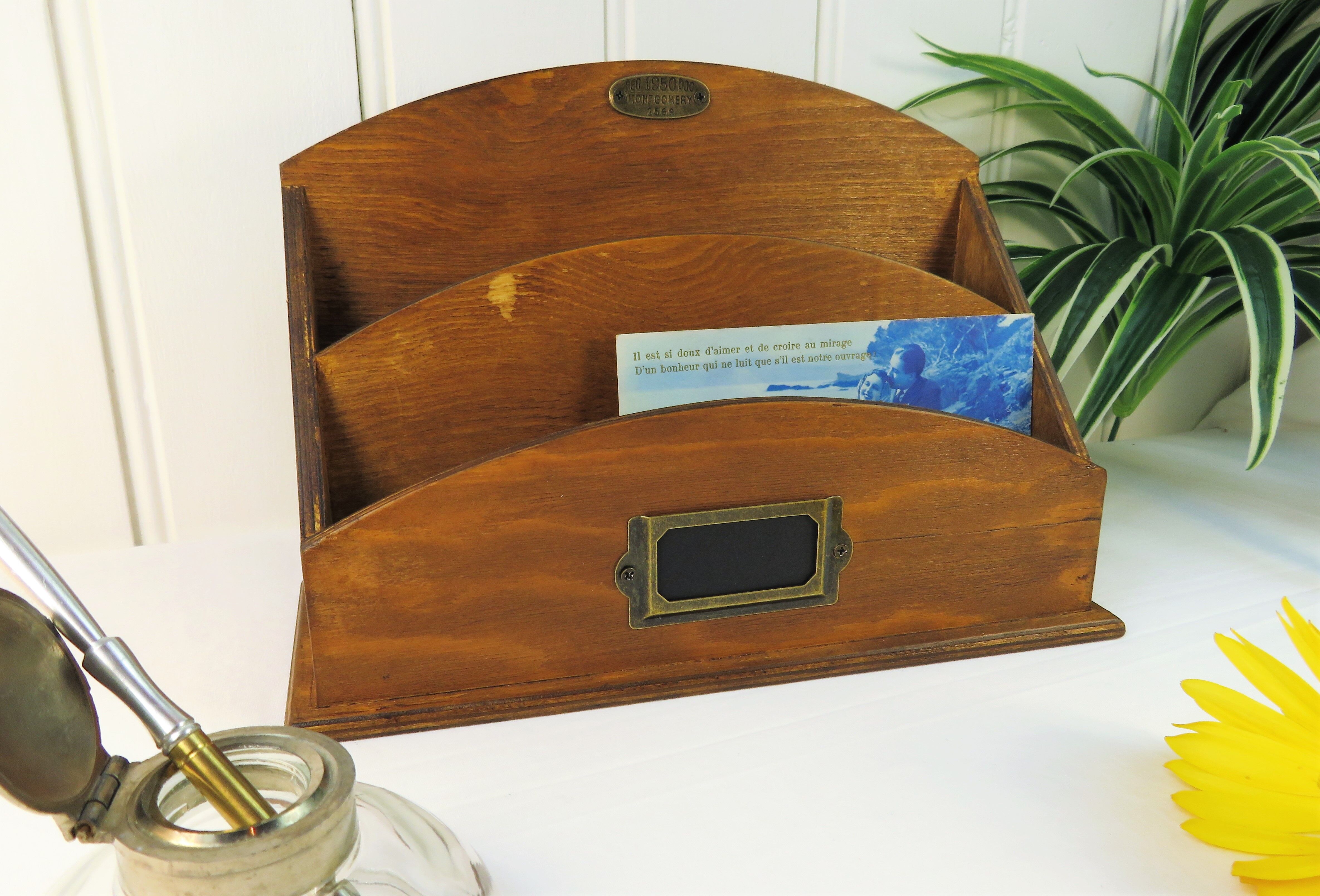 Wooden desk organizer