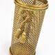 Hollywood Regency umbrella stand in gold metal with cord and tassels, Li Puma Firenze, 1950.