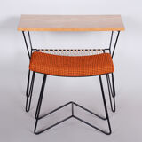 Small mid-century table and stool made in 1950s czechia