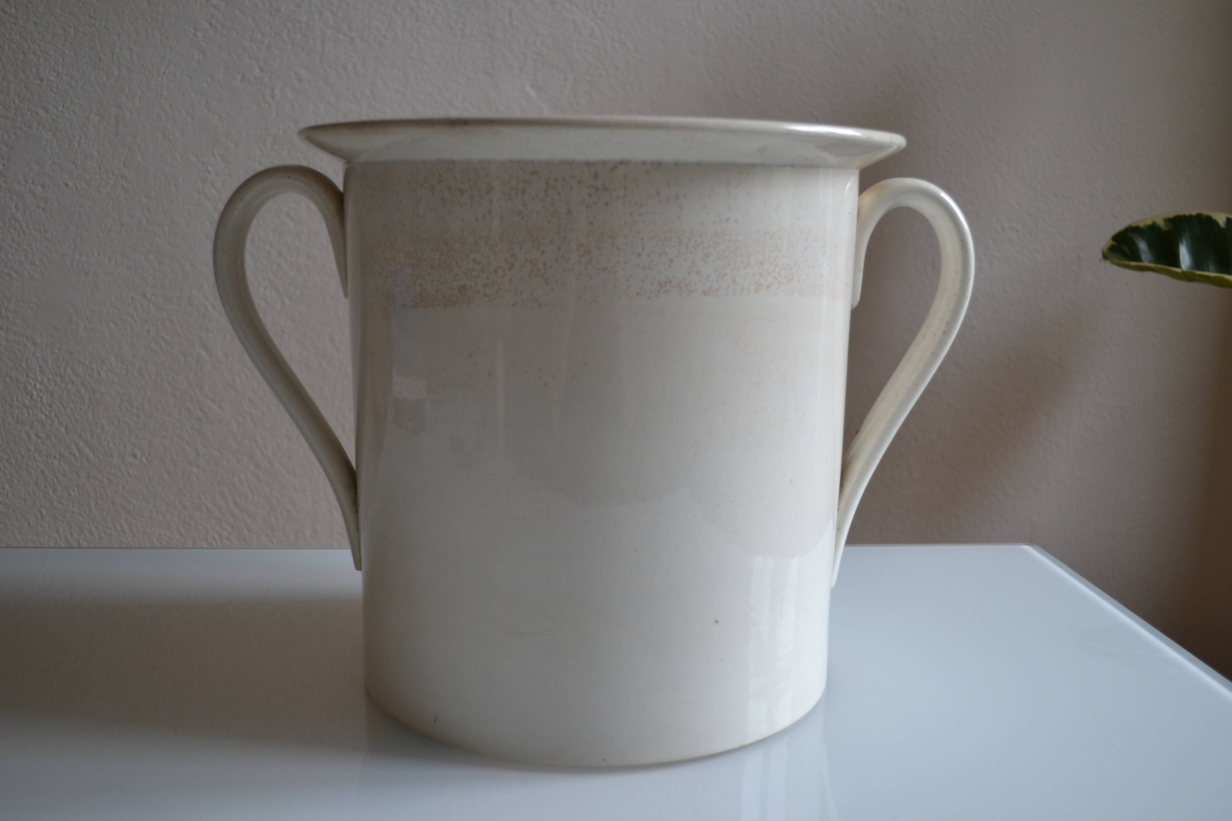 Very large old earthenware pot from Sarreguemines