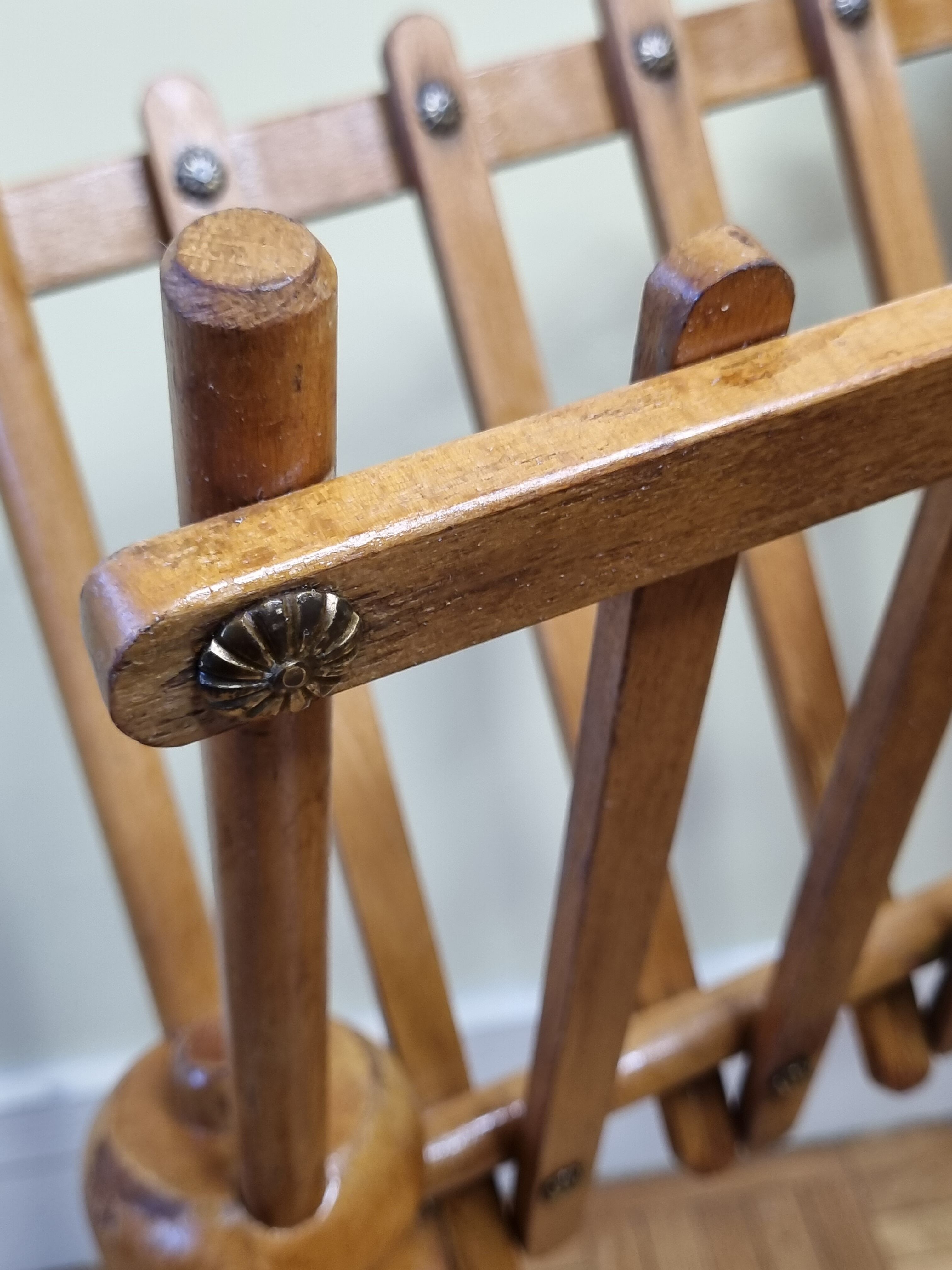 Magazine door and empty wooden pocket, vintage