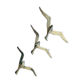 Set wall decoration birds (swallows) in vintage brass